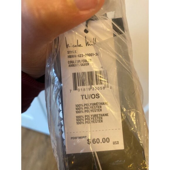 Nicole Miller Silver Sequin Hobo Mini Y2K Shoulder Bag New with Tags - Picture 7 of 7